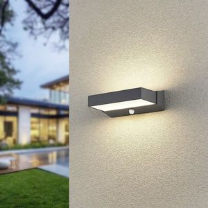 Aplica de perete pentru exterior cu senzor Cuando, TRIO, 23.2x7 cm, 11W, 1x SMD, aluminiu, antracit imagine