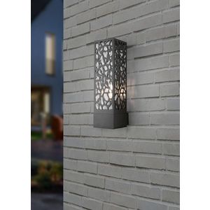 Aplica de perete pentru exterior Cooper, TRIO, 14x10x36 cm, 40W, 1x E27, inox, antracit imagine