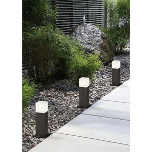 Lampadar de exterior Hudson, TRIO, 8.5x8.5x30 cm, 3.5W, 1x E14, aluminiu, antracit/alb imagine