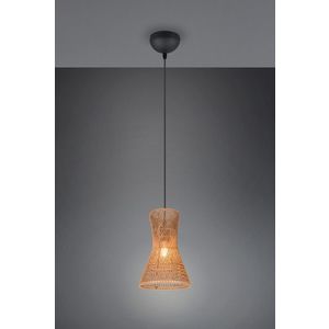 Lustra Bijou, RL, 20x150 cm, 10W, 1x E27, hartie, negru mat/maro imagine