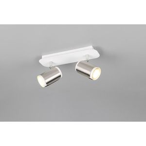 Plafoniera Gillan, TRIO, 30x12x16 cm, 10W, 2x GU10, metal, nichel mat/alb imagine