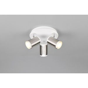 Plafoniera Gillan, TRIO, 30x16 cm, 10W, 3x GU10, metal, nichel mat/alb imagine