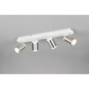 Plafoniera Gillan, TRIO, 60x12x16 cm, 10W, 4x GU10, metal, nichel mat/alb imagine