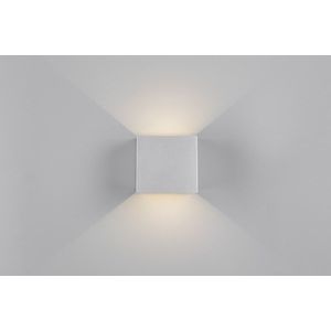 Aplica de perete patrata pentru exterior Genie, RL NOW, 10x10.5x10 cm, 1W, 2x SMD, plastic, titaniu imagine