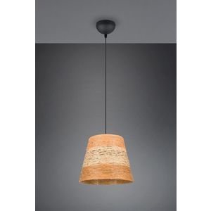 Lustra Joeline, RL, 30x150 cm, 10W, 1x E27, fire de hartie, negru mat/maro imagine