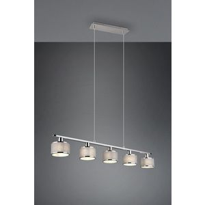 Lustra Kaprun, TRIO, 92x12x150 cm, 28W, 5x E14, metal, argintiu/gri imagine