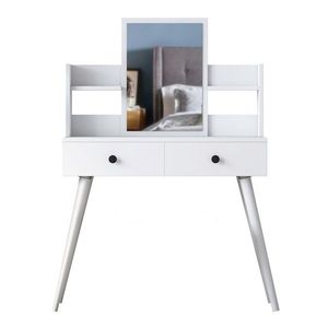 Masa de machiaj, Hanah Home, BJ102, 103x111.8x40 cm, Alb imagine