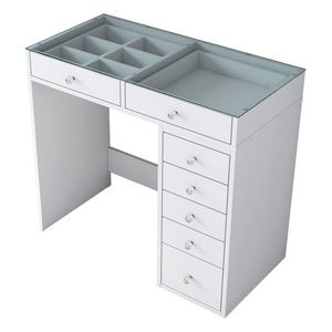 Masa de machiaj, Hanah Home, BJ107, 90x79.8x44.5 cm, Alb imagine