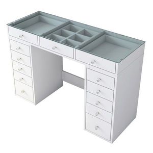 Masa de machiaj, Hanah Home, BJ105, 120x79.8x44.5 cm, Alb imagine