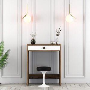 Masa de machiaj, Hanah Home, Lizbon, 70x40x84.7 cm, Nuc/Alb imagine