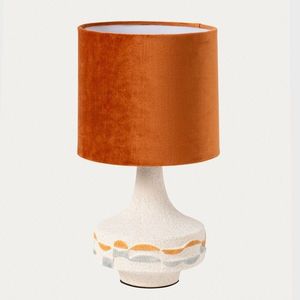 Lampa de masa Chevet, Homla, 20x36.5 cm, 60W, 1x E27, ceramica, alb/caramiziu imagine