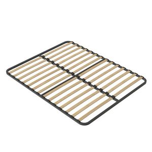 Somiera matrimoniala modulara Rita, MAGDA DESIGN, 140x200 cm, cadru otel, lamele din lemn stratificat curbate, negru/natur imagine