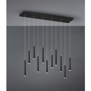 Lustra Tubular, TRIO, 115x15x150 cm, 2.8W, 11x SMD, metal, negru mat imagine