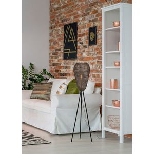 Lampadar Ziva, TRIO, 43x140 cm, 10W, 1x E27, metal, bronz antic/negru imagine