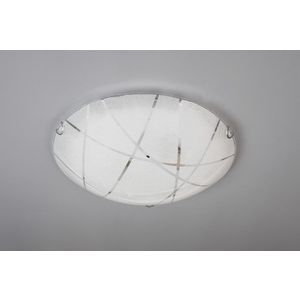 Plafoniera Sandrina, TRIO, 40x10 cm, 40W, 2x E27, sticla, alb imagine