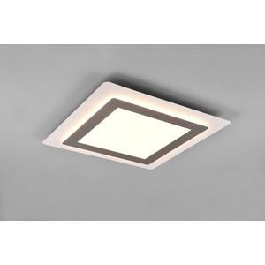 Plafoniera Morgan, TRIO, 45x45x4.2 cm, 46W, 1x SMD, metal, nichel mat/alb imagine