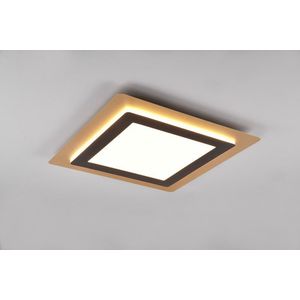 Plafoniera Morgan, TRIO, 45x45x4.2 cm, 46W, 1x SMD, metal, negru/auriu imagine