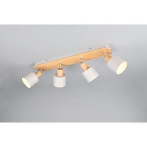 Plafoniera Shanti, TRIO, 60.5x17.5x19.5 cm, 10W, 4x E14, metal, gri/natur imagine