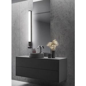 Aplica de perete Piera, TRIO, 79x5.5 cm, 16W, 1x SMD, plastic, negru mat/alb imagine