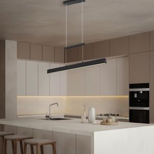 Lustra Paros, RL, 90x11x150 cm, 22W / 5.5W, 2x SMD, metal, negru mat imagine