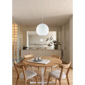 Lustra Moon, RL, 30x150 cm, 60W, 1x E27, metal, nichel mat/alb imagine