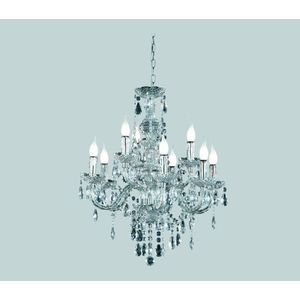 Candelabru Luster, RL, 61x192 cm, 40W, 9x E14, metal, argintiu imagine