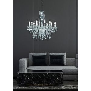 Candelabru Luster, RL, 76x165 cm, 40W, 10x E14, metal, argintiu imagine