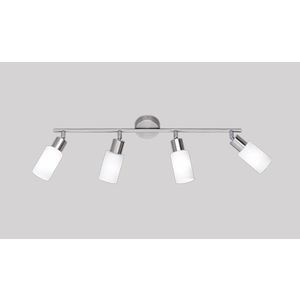 Plafoniera Mars, RL, 60x8x18.5 cm, 40W, 4x E14, metal, nichel mat/alb imagine