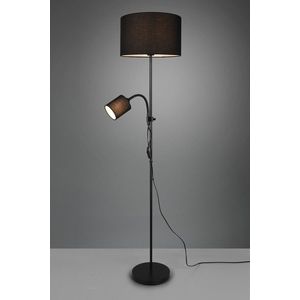 Lampadar Owen, RL, 36x160 cm, 42W / 10W, 1x E27 / 1x E14, metal, negru imagine