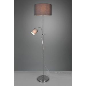 Lampadar Owen, RL, 36x160 cm, 42W / 10W, 1x E27 / 1x E14, metal, nichel mat imagine