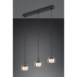 Lustra Molly, RL NOW, 60x12x150 cm, 10W, 3x E14, metal, negru mat/argintiu imagine