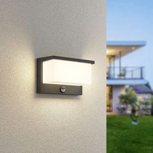 Aplica de perete pentru exterior cu senzor Nestos, TRIO, 23x15 cm, 13W, 1x SMD, aluminiu, antracit imagine