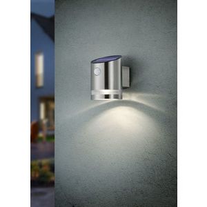 Aplica de perete pentru exterior cu senzor Salta, RL, 9x13 cm, 3W, 1x SMD, inox, nichel mat imagine