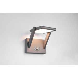 Aplica de perete pentru exterior cu senzor Malawi, TRIO, 18x23.5 cm, 5W, 1x SMD, aluminiu, antracit imagine
