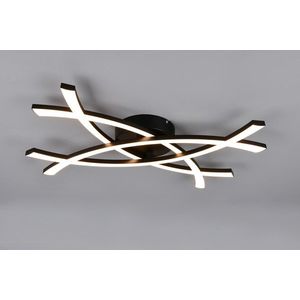 Plafoniera Pollock, RL, 60x40x7.5 cm, 22W, 1x SMD, plastic, negru mat imagine