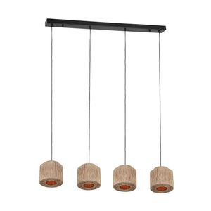 Lustra Smilla, TRIO, 121x20.5x150 cm, 10W, 4x E27, metal, negru mat/bej imagine
