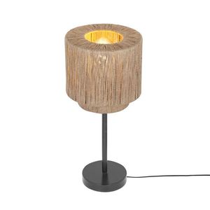 Lampa de masa Smilla, TRIO, 21x45 cm, 10W, 1x E27, metal, negru mat/bej imagine