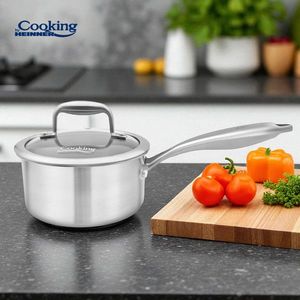 Semioala cu capac Atomic3, Cooking by Heinner, 16x8.5 cm, 1.6 L, inox/sticla, argintiu imagine