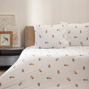 Lenjerie de pat dubla Gattino, Homla, 3 piese, 160x200 cm, microfibra din poliester, alb imagine