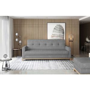Canapea extensibila 3 locuri ELTAP, Selene, 216x104x93 cm, lemn/poliester, gri/natur imagine