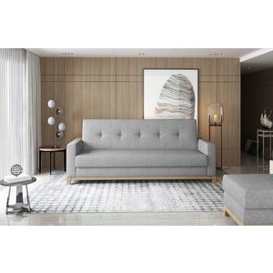 Canapea extensibila 3 locuri ELTAP, Sel-10-BW, Selene, 216x104x93 cm, lemn/poliester, gri deschis/natur imagine