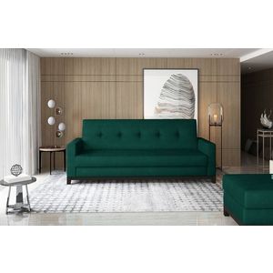 Canapea extensibila 3 locuri ELTAP, Selene, 216x104x93 cm, lemn/poliester, verde inchis imagine