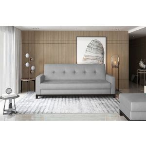 Canapea extensibila 3 locuri ELTAP, Selene, 216x104x93 cm, lemn/poliester, gri deschis imagine