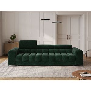 Canapea extensibila 3 locuri ELTAP, Festello, 260x100x96 cm, lemn/poliester, verde inchis imagine