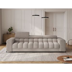 Canapea extensibila 3 locuri ELTAP, Festello, 260x100x96 cm, lemn/poliester, bej inchis imagine