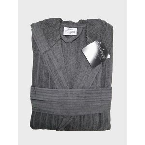 Halat de baie cu gluga, ET 2000 IMPEX, L/XL, bumbac, gri imagine