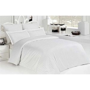 Lenjerie de pat King Size ET 2000 IMPEX, 200x220 cm, 4 piese, bumbac/poliester, alb imagine