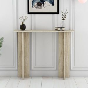 Masa de machiaj, Hanah Home, Modena, 105x85x30 cm, PAL, Travertin imagine