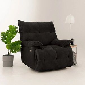Fotoliu cu recliner, Atelier del Sofa, 752EST1515, Lemn de carpen;PAL, Negru imagine