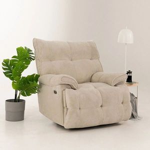 Fotoliu cu recliner, Atelier del Sofa, 752EST1514, Lemn de carpen;PAL, Crem imagine
